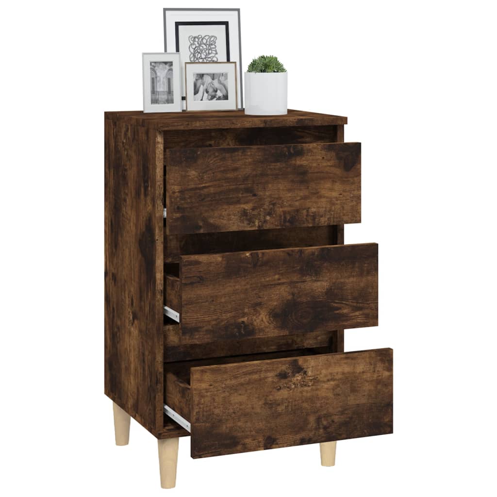 Comodino Rovere Fumo 40x35x70 cm Legno Multistrato - homemem39