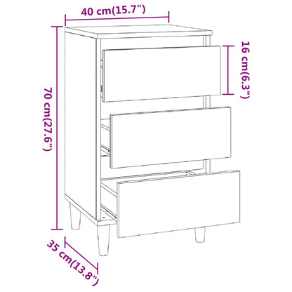 Comodino Rovere Fumo 40x35x70 cm Legno Multistrato - homemem39