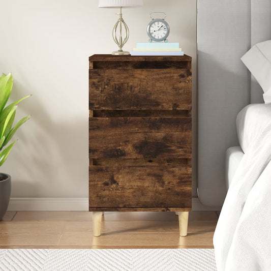 Comodino Rovere Fumo 40x35x70 cm Legno Multistrato - homemem39