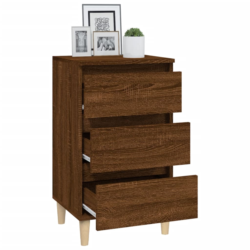 Comodino Rovere Marrone 40x35x70 cm in Legno Multistrato - homemem39