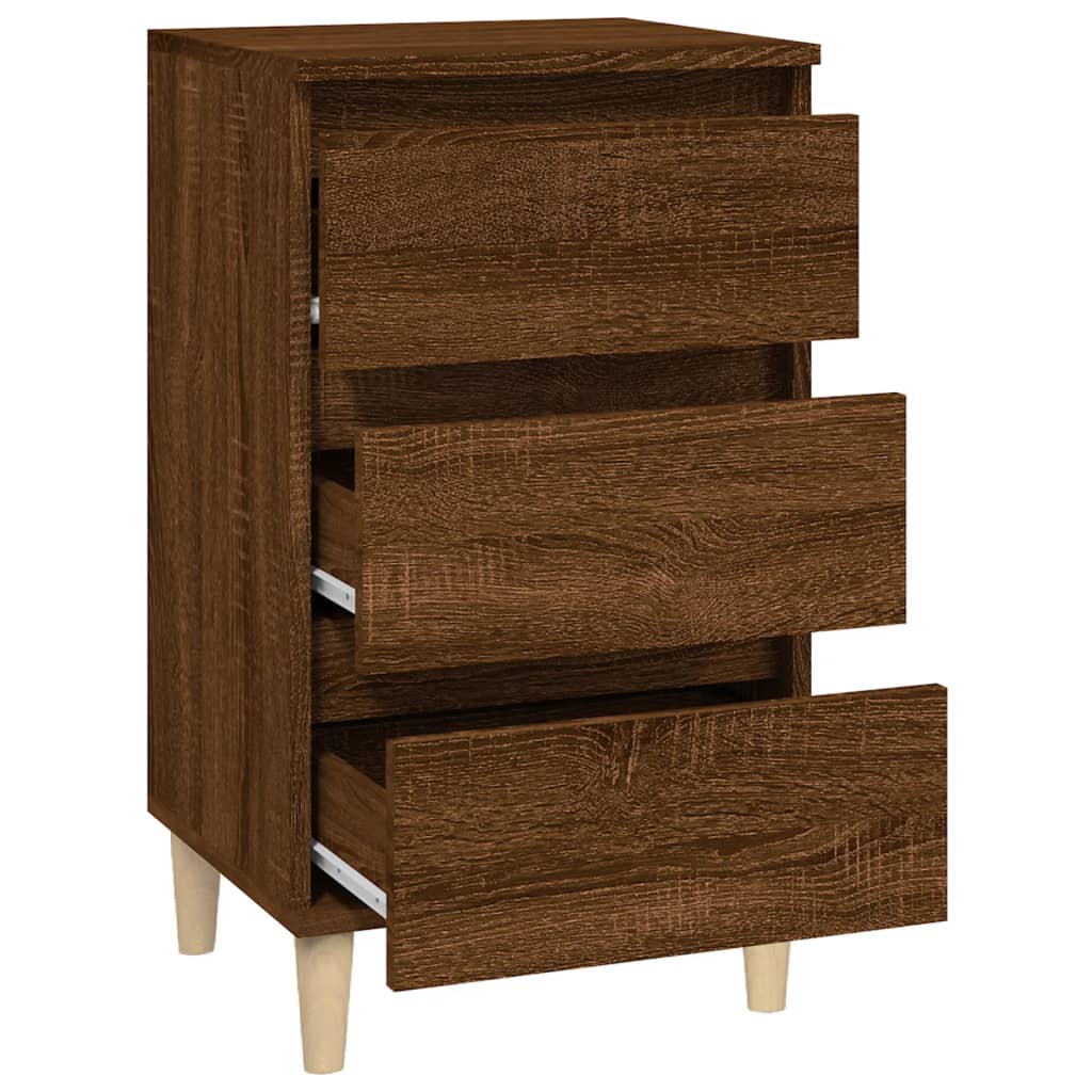 Comodino Rovere Marrone 40x35x70 cm in Legno Multistrato - homemem39