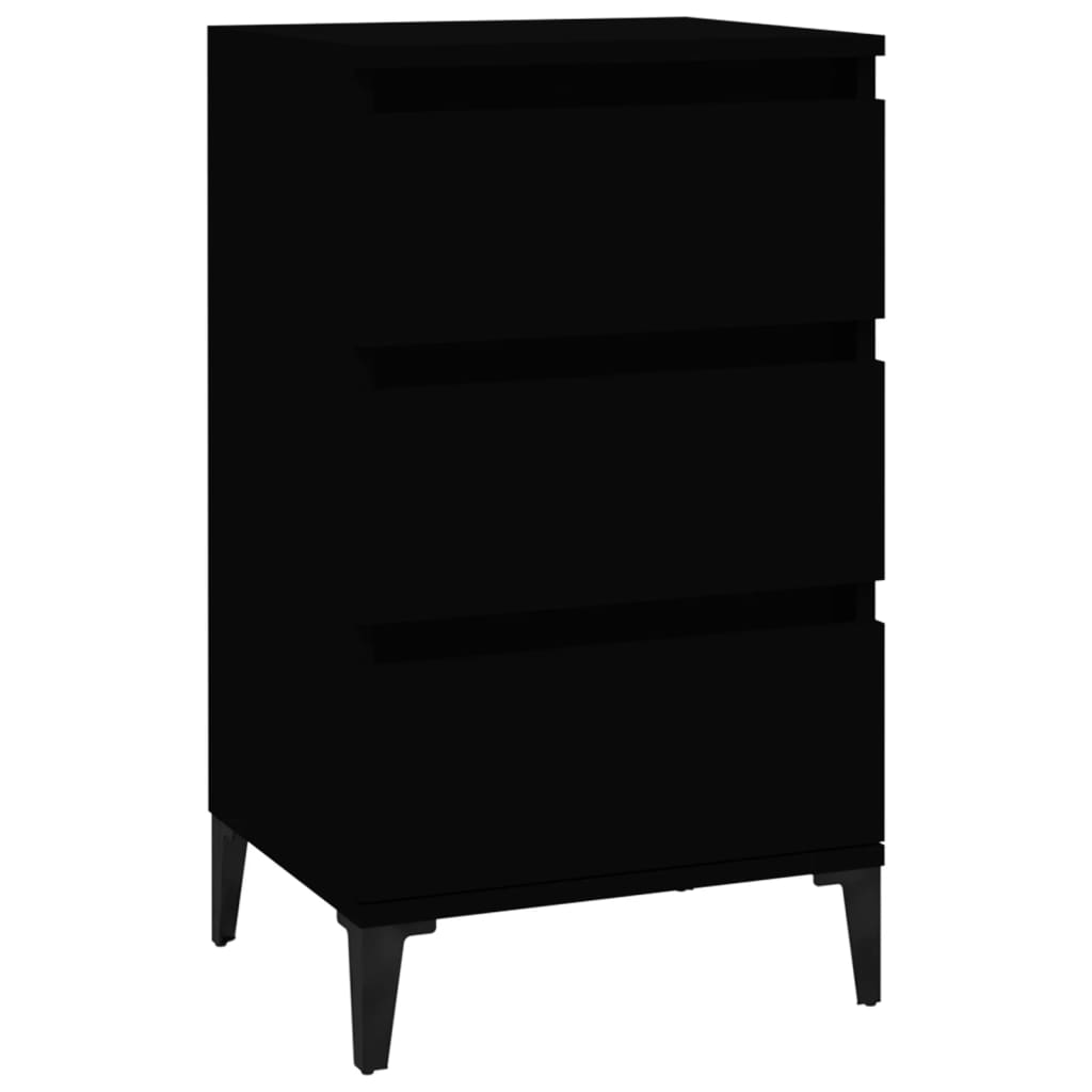 Comodino Nero 40x35x70 cm in Legno Multistrato - homemem39