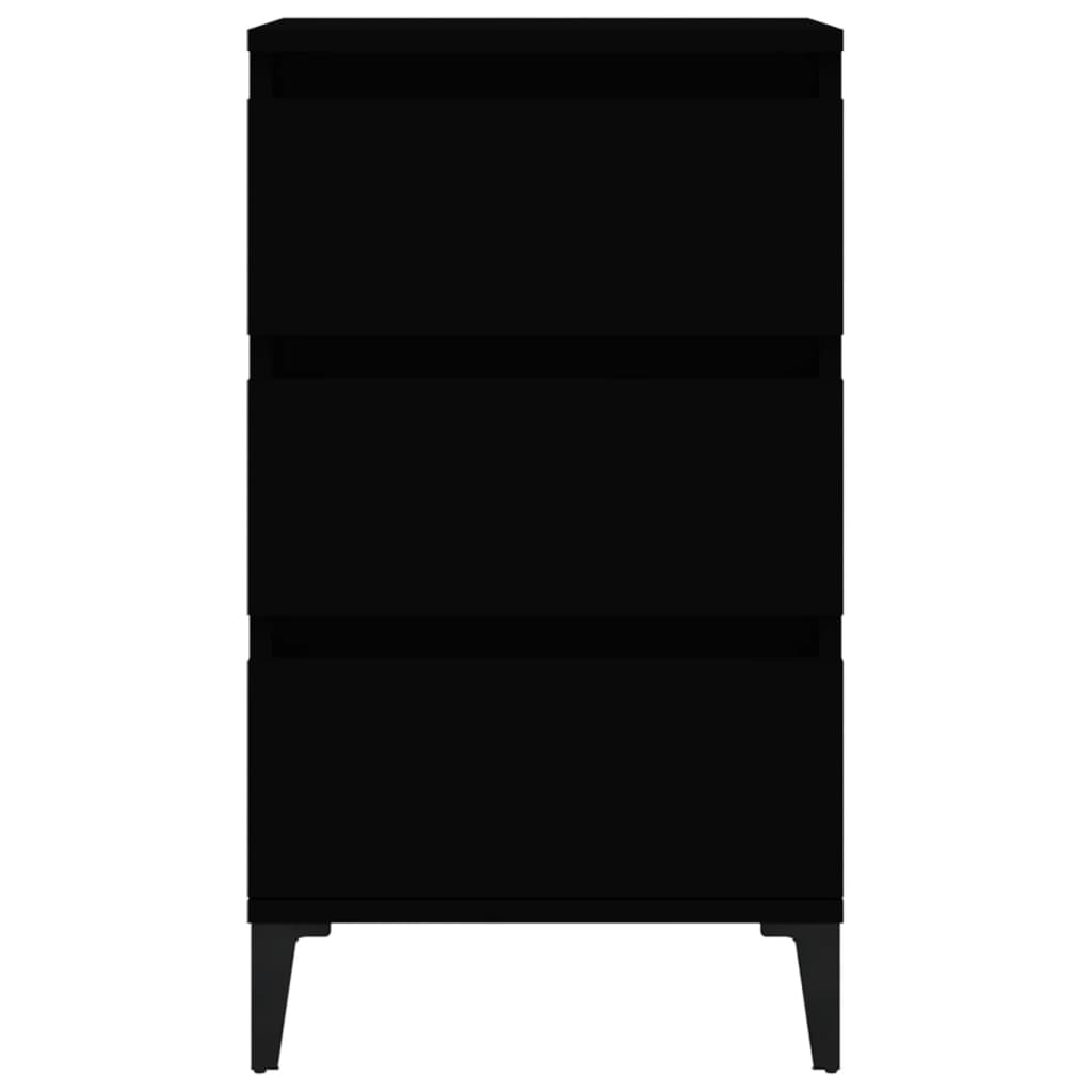 Comodino Nero 40x35x70 cm in Legno Multistrato - homemem39