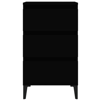 Comodino Nero 40x35x70 cm in Legno Multistrato - homemem39