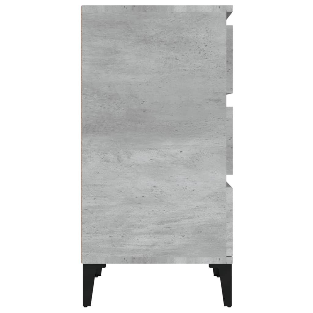 Comodino Grigio Cemento 40x35x70 cm in Legno Multistrato - homemem39