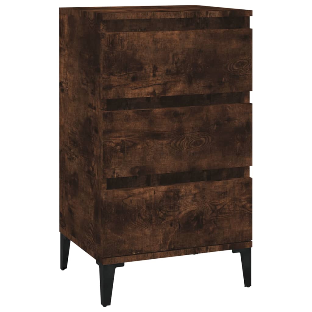 Comodino Rovere Fumo 40x35x70 cm Legno Multistrato - homemem39