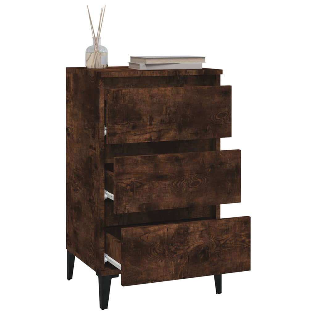 Comodino Rovere Fumo 40x35x70 cm Legno Multistrato - homemem39