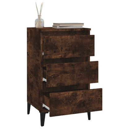 Comodino Rovere Fumo 40x35x70 cm Legno Multistrato - homemem39