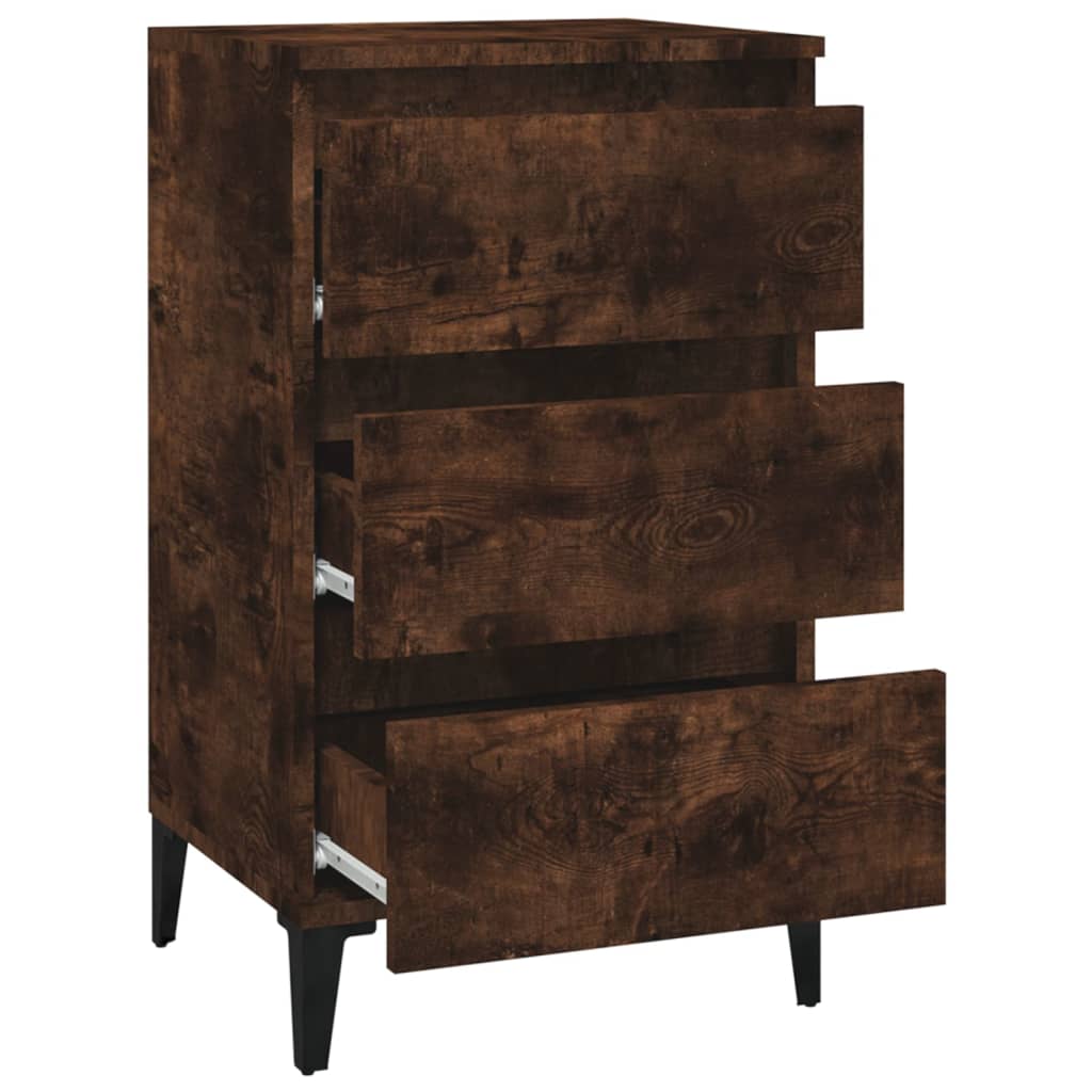 Comodino Rovere Fumo 40x35x70 cm Legno Multistrato - homemem39