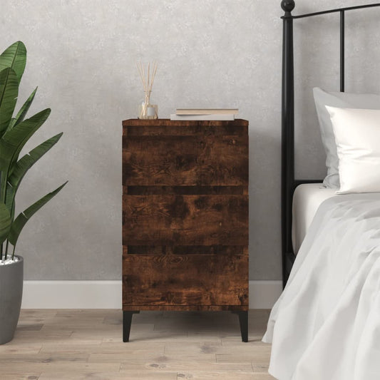 Comodino Rovere Fumo 40x35x70 cm Legno Multistrato - homemem39