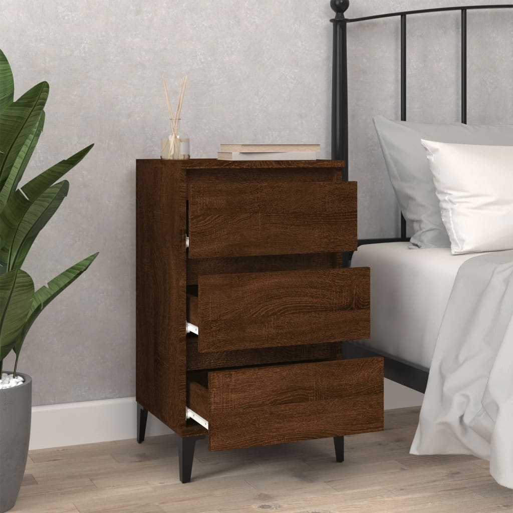 Comodino Rovere Marrone 40x35x70 cm in Legno Multistrato - homemem39