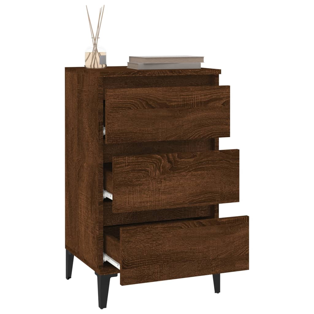 Comodino Rovere Marrone 40x35x70 cm in Legno Multistrato - homemem39