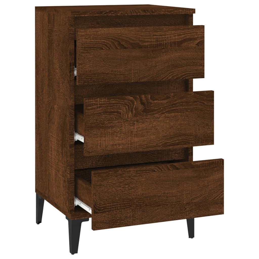 Comodino Rovere Marrone 40x35x70 cm in Legno Multistrato - homemem39