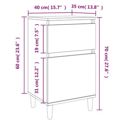 Comodini 2pz Bianchi 40x35x70 cm