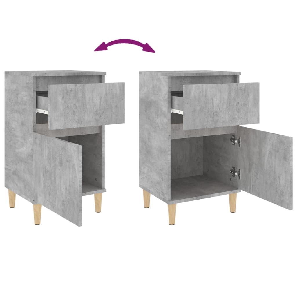 Comodini 2 pz Grigio Cemento 40x35x70 cm - homemem39