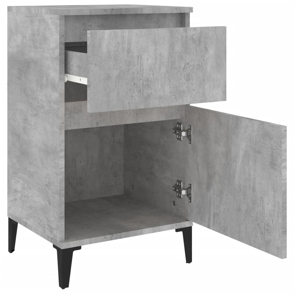 Comodini 2 pz Grigio Cemento 40x35x70 cm - homemem39