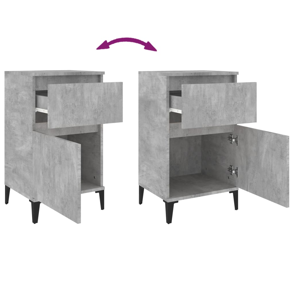 Comodini 2 pz Grigio Cemento 40x35x70 cm - homemem39