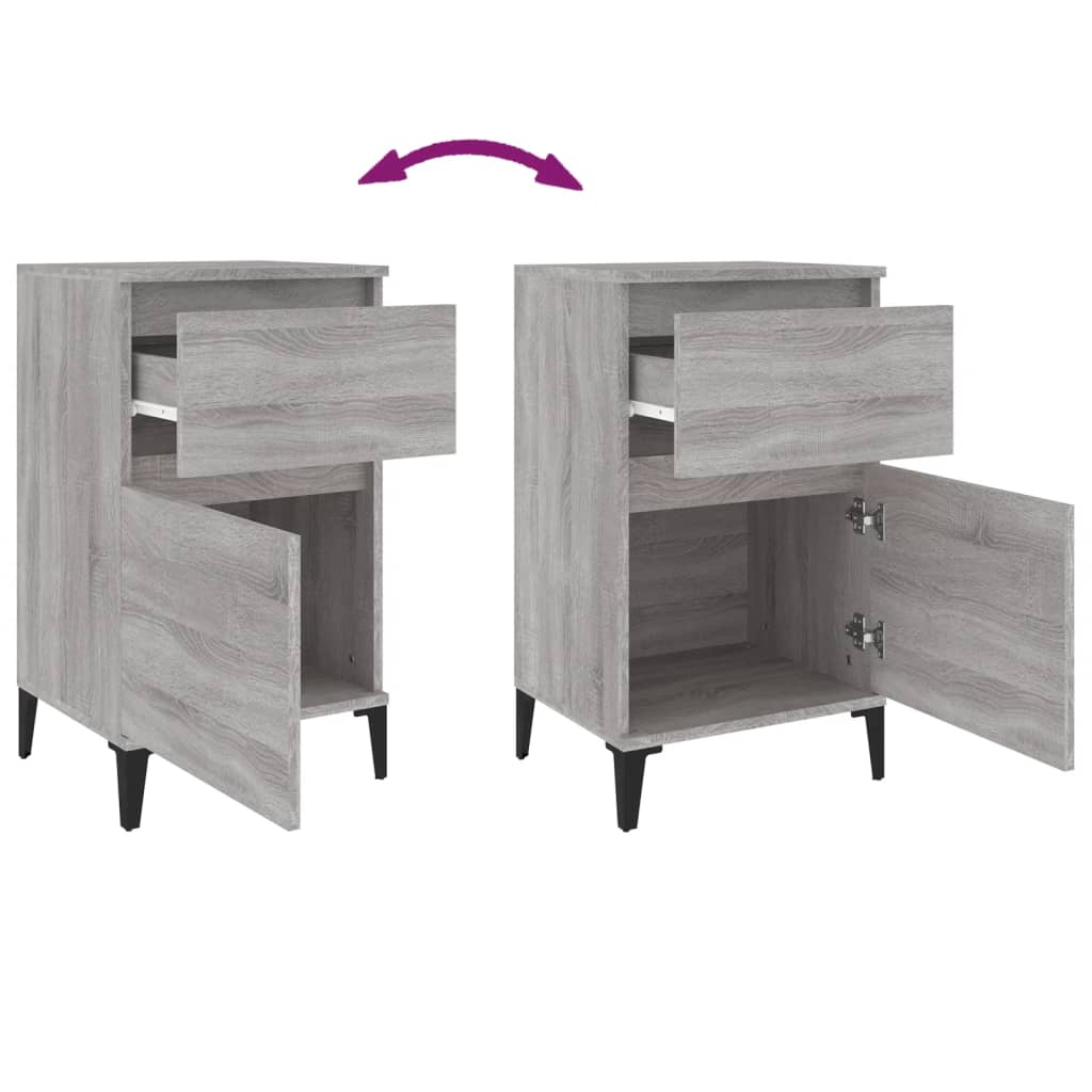 Comodino Grigio Sonoma 40x35x70 cm - homemem39