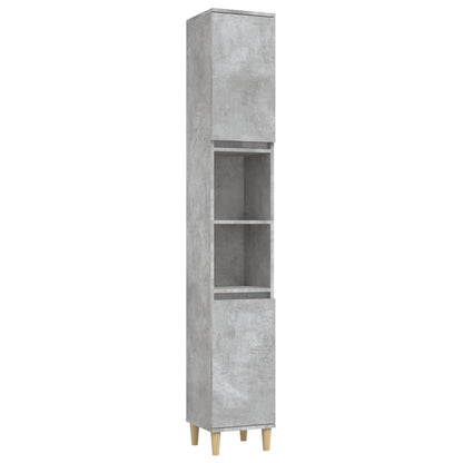 Armadietto Bagno Grigio Cemento 30x30x190 cm Legno Multistrato - homemem39