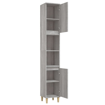 Armadietto Bagno Grigio Sonoma 30x30x190cm in Legno Multistrato - homemem39