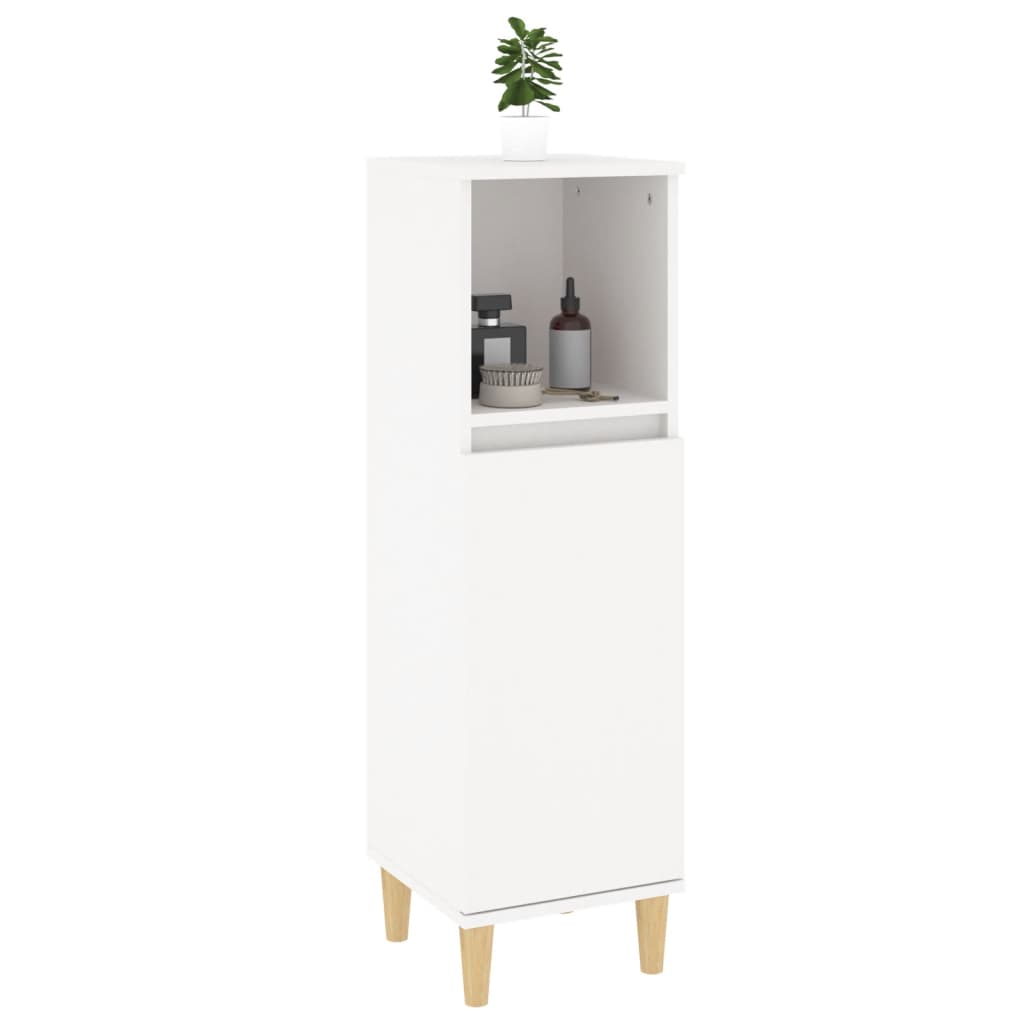 Armadietto da Bagno Bianco 30x30x100 cm in Legno Multistrato | homemem39