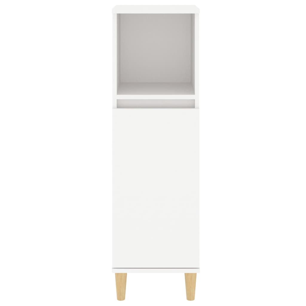 Armadietto da Bagno Bianco 30x30x100 cm in Legno Multistrato | homemem39