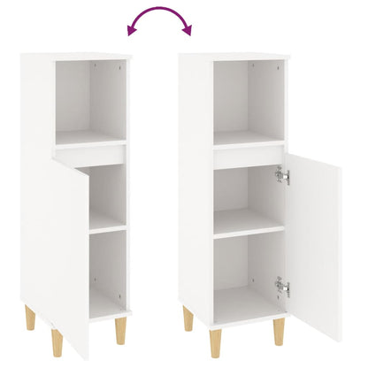 Armadietto da Bagno Bianco 30x30x100 cm in Legno Multistrato | homemem39