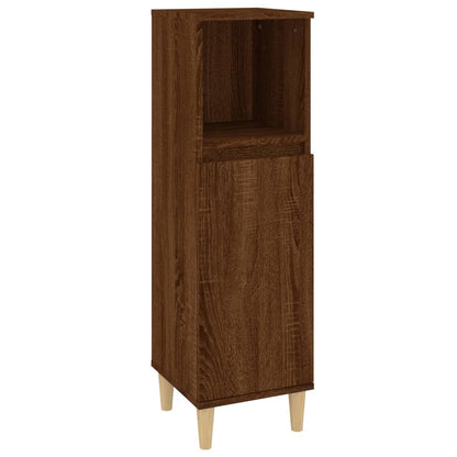 Armadietto Bagno Rovere Marrone 30x30x100 cm Legno Multistrato | homemem39