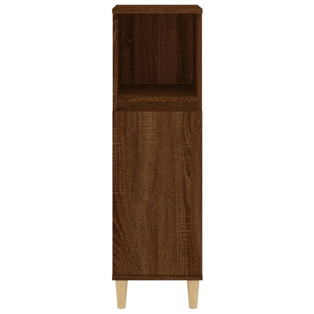 Armadietto Bagno Rovere Marrone 30x30x100 cm Legno Multistrato | homemem39