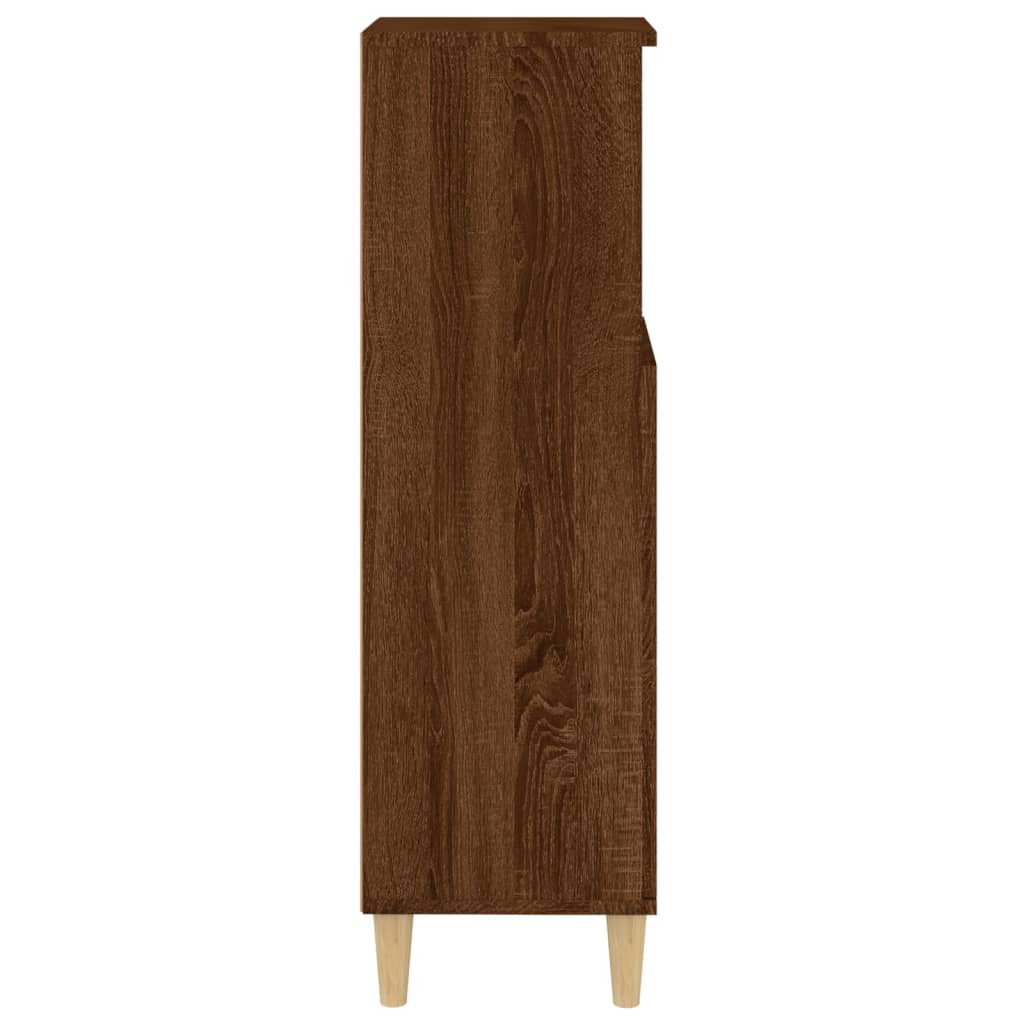 Armadietto Bagno Rovere Marrone 30x30x100 cm Legno Multistrato | homemem39