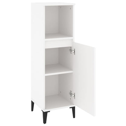 Armadietto da Bagno Bianco 30x30x100 cm in Legno Multistrato | homemem39
