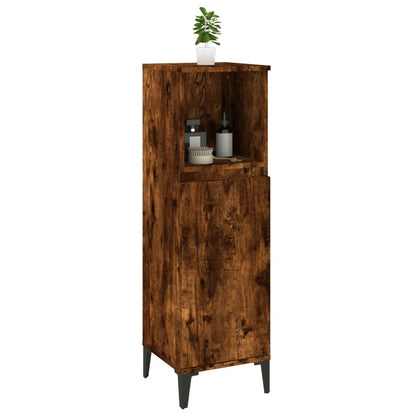Armadietto Bagno Rovere Fumo 30x30x100 cm in Legno Multistrato - homemem39