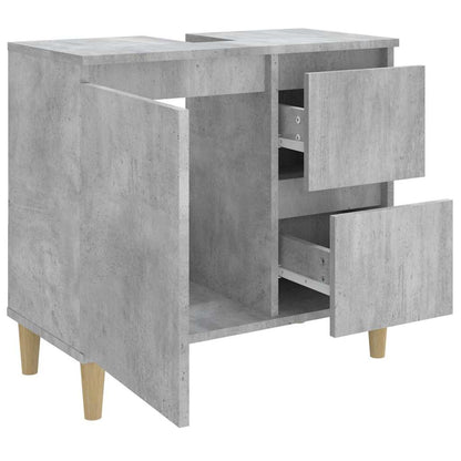 Armadietto da Bagno Grigio Cemento 65x33x60cm Legno Multistrato - homemem39