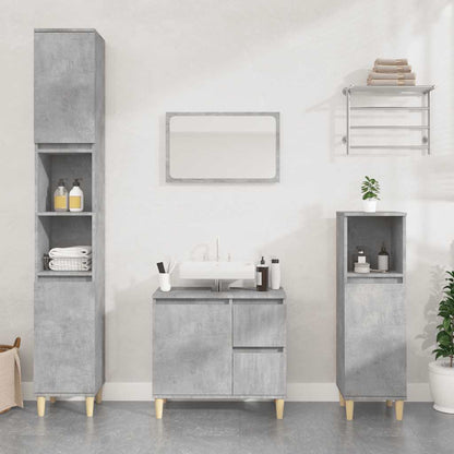 Armadietto da Bagno Grigio Cemento 65x33x60cm Legno Multistrato - homemem39