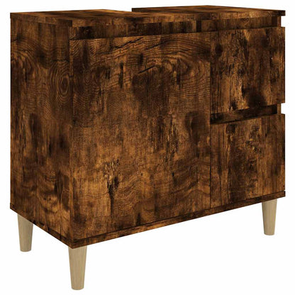 Armadietto Bagno Rovere Fumo 65x33x60 cm in Legno Multistrato | homemem39