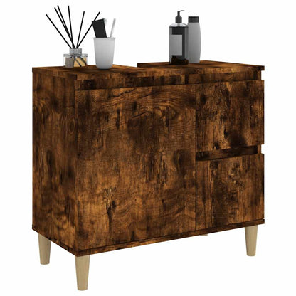 Armadietto Bagno Rovere Fumo 65x33x60 cm in Legno Multistrato | homemem39
