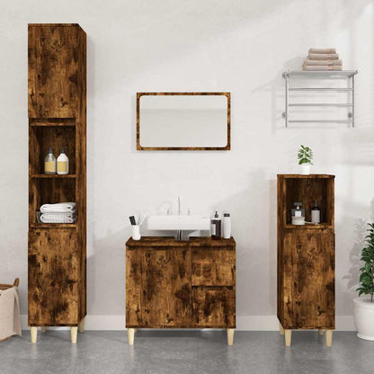 Armadietto Bagno Rovere Fumo 65x33x60 cm in Legno Multistrato | homemem39