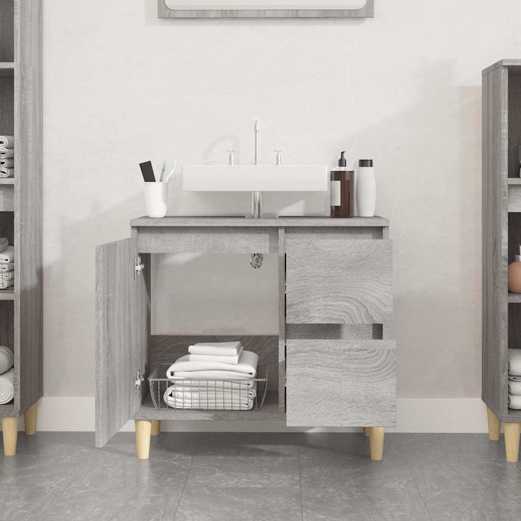Armadietto Bagno Grigio Sonoma 65x33x60 cm in Legno Multistrato