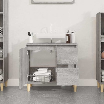 Armadietto Bagno Grigio Sonoma 65x33x60 cm in Legno Multistrato