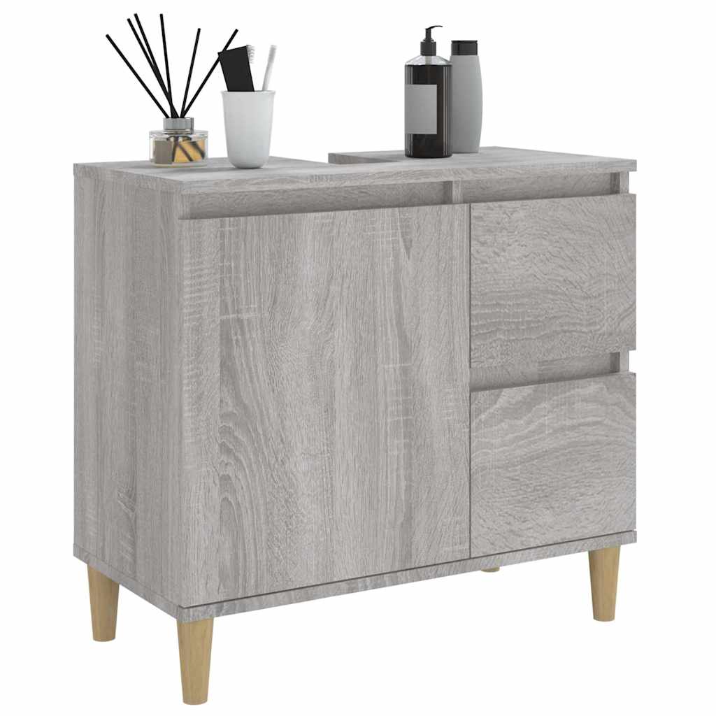 Armadietto Bagno Grigio Sonoma 65x33x60 cm in Legno Multistrato