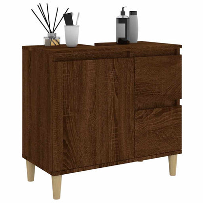 Armadietto Bagno Rovere Marrone 65x33x60cm in Legno Multistrato - homemem39