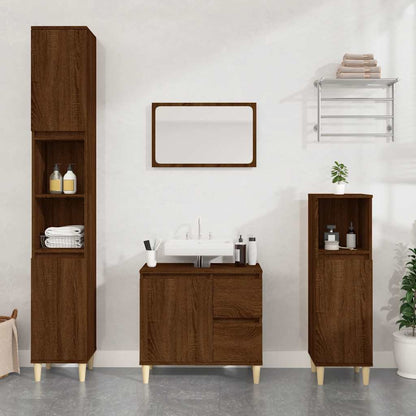 Armadietto Bagno Rovere Marrone 65x33x60cm in Legno Multistrato - homemem39