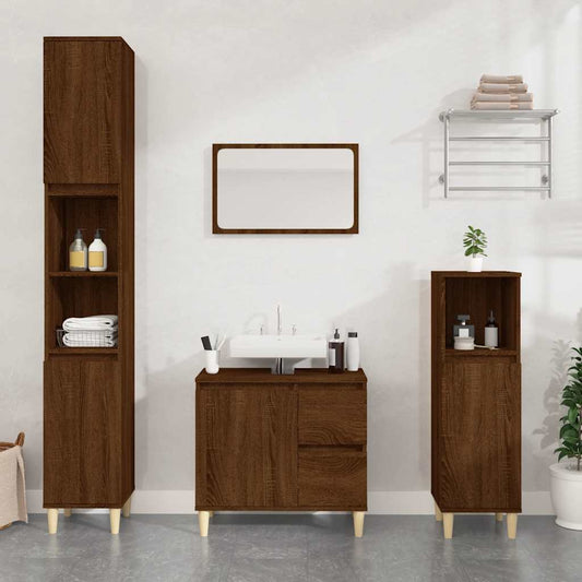 Armadietto Bagno Rovere Marrone 65x33x60cm in Legno Multistrato - homemem39