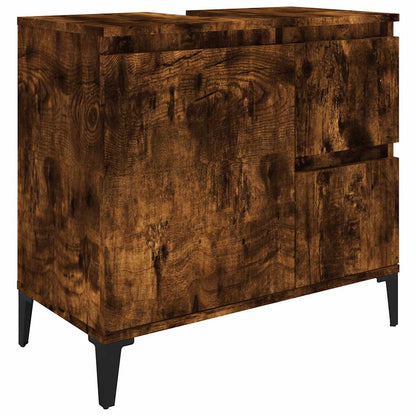Armadietto Bagno Rovere Fumo 65x33x60 cm in Legno Multistrato | homemem39