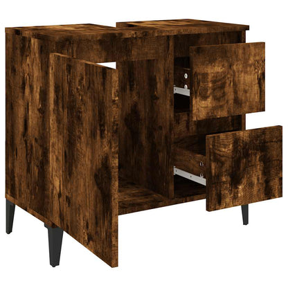 Armadietto Bagno Rovere Fumo 65x33x60 cm in Legno Multistrato | homemem39