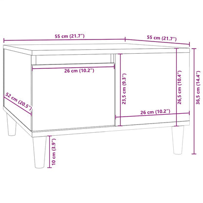 Tavolino da Salotto Nero 55x55x36,5 cm in Legno Multistrato | homemem39