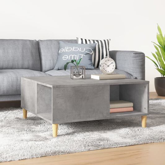 Tavolino Salotto Grigio Cemento 80x80x36,5 cm Legno Multistrato | homemem39