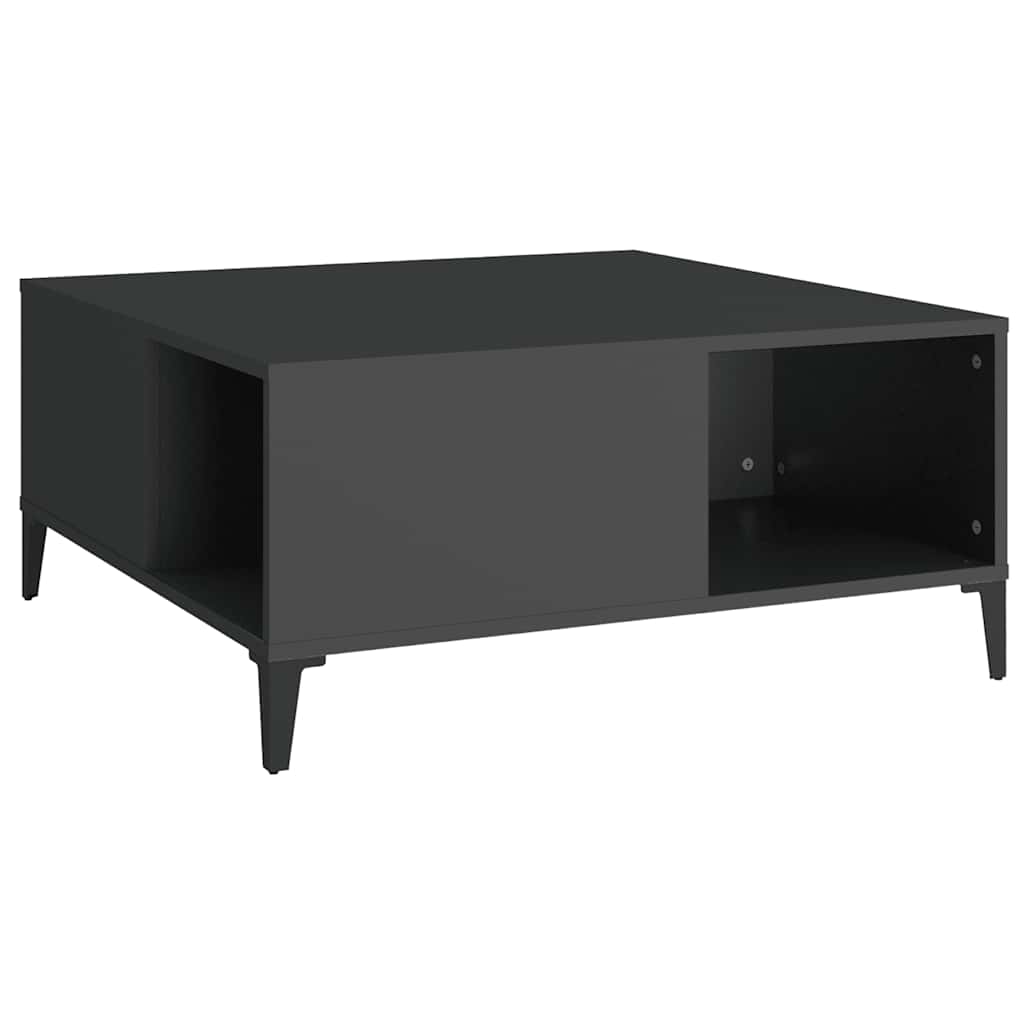 Tavolino da Salotto Nero 80x80x36,5 cm in Legno Multistrato | homemem39