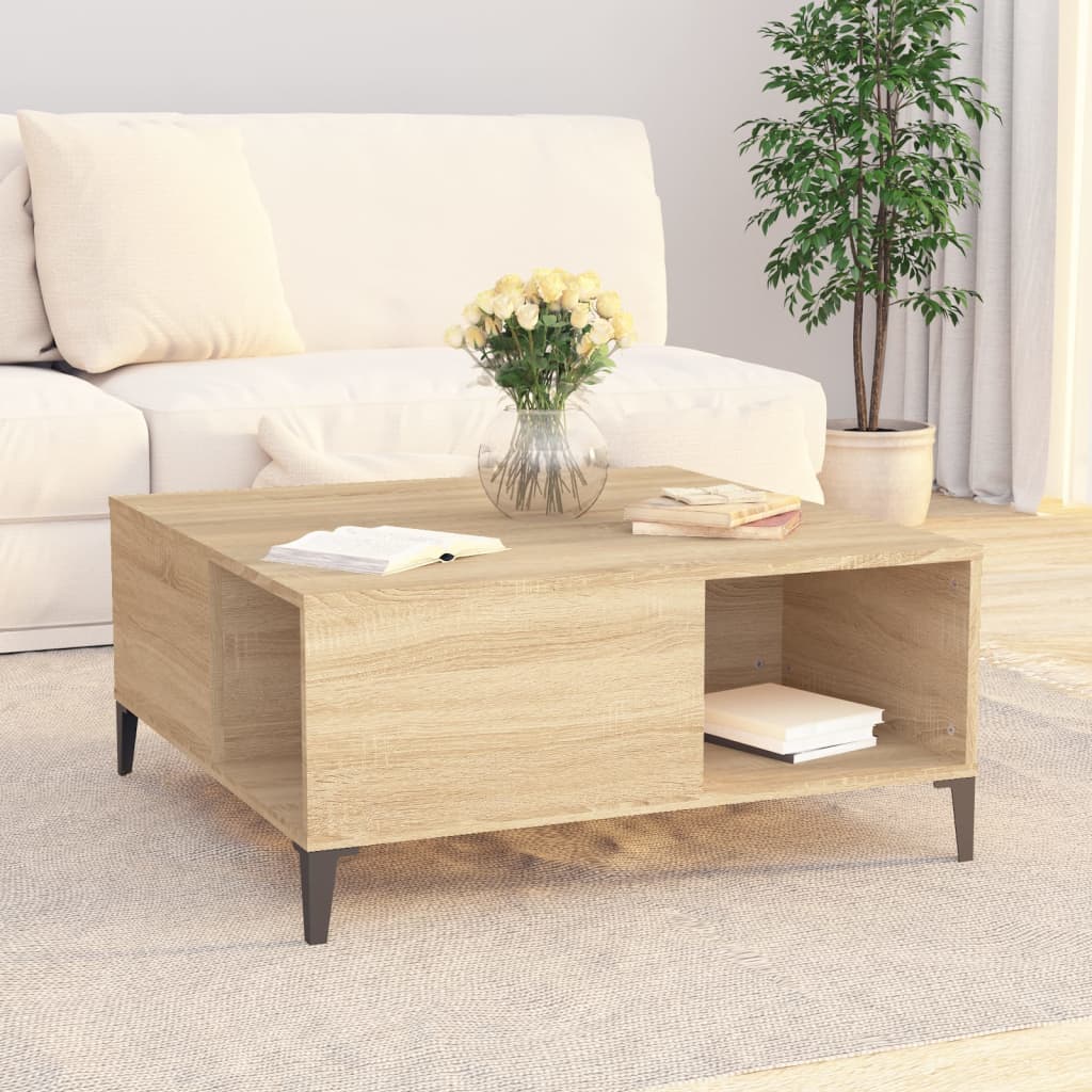 Tavolino Salotto Rovere Sonoma 80x80x36,5 cm Legno Multistrato | homemem39