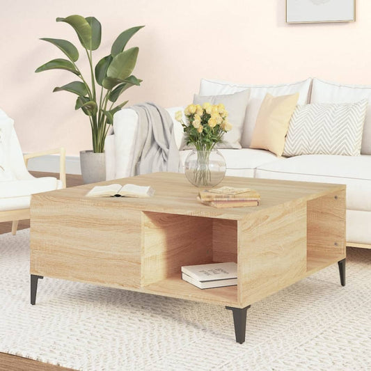 Tavolino Salotto Rovere Sonoma 80x80x36,5 cm Legno Multistrato | homemem39